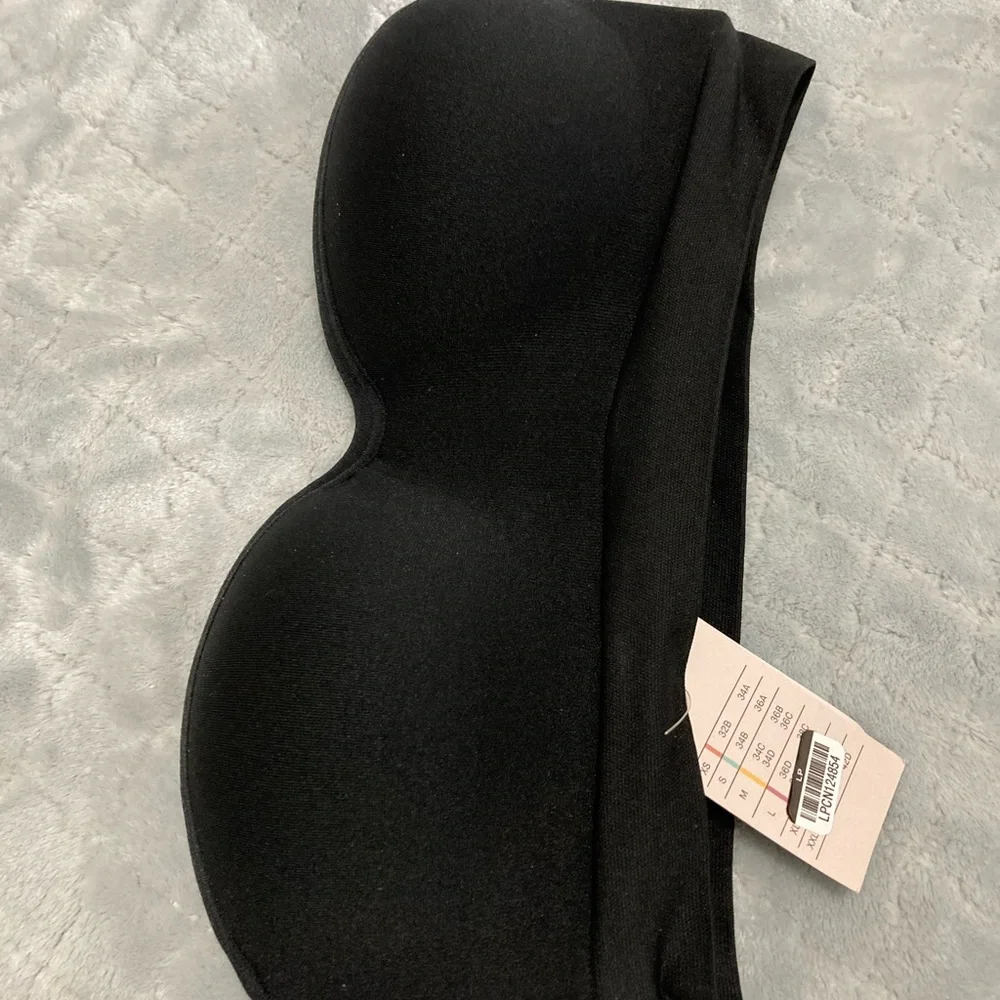 Black Strapless Bandeau Bra NWTS - Picture 2 of 8